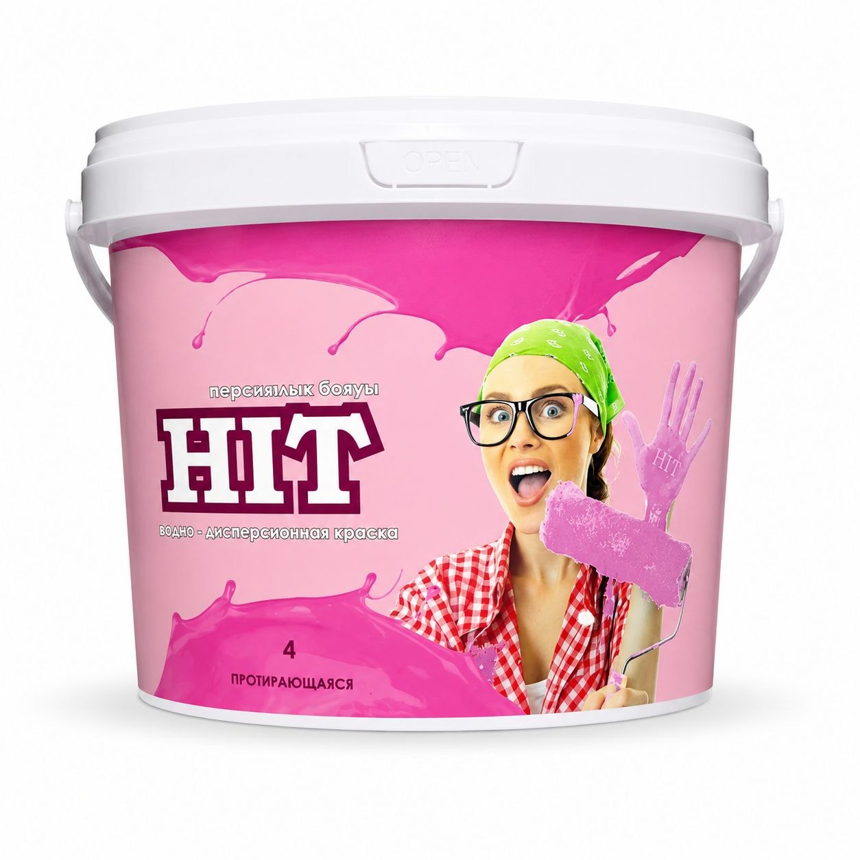 Краска водно-дисперсионная HIT протирающаяся 4кг